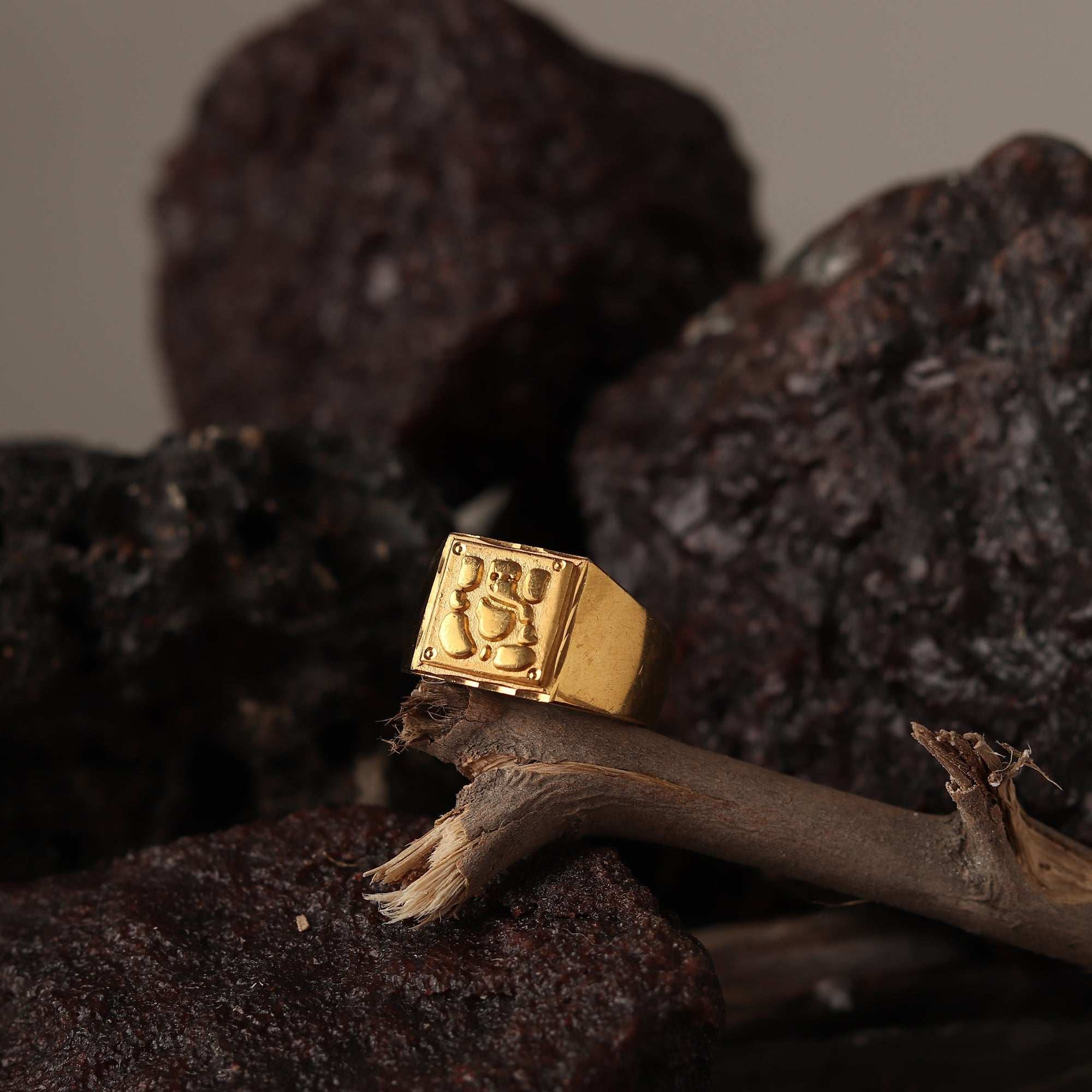 Divine Gold Plated Ganesha Ring