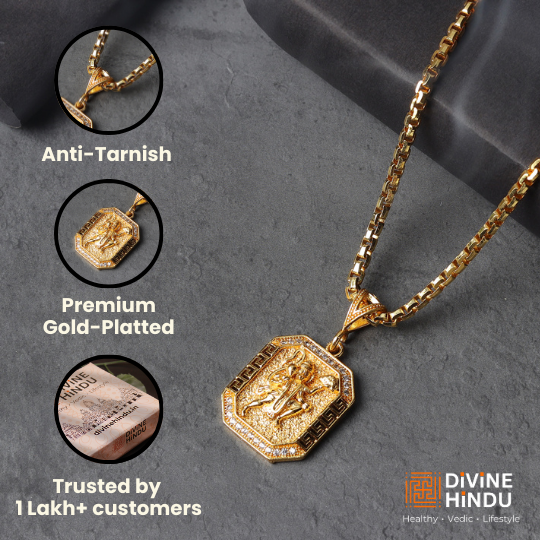 Gold Plated Hanuman Pendant with Chain