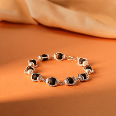 Karungali Malai Bracelet with Silver Cap with Govt. Certification