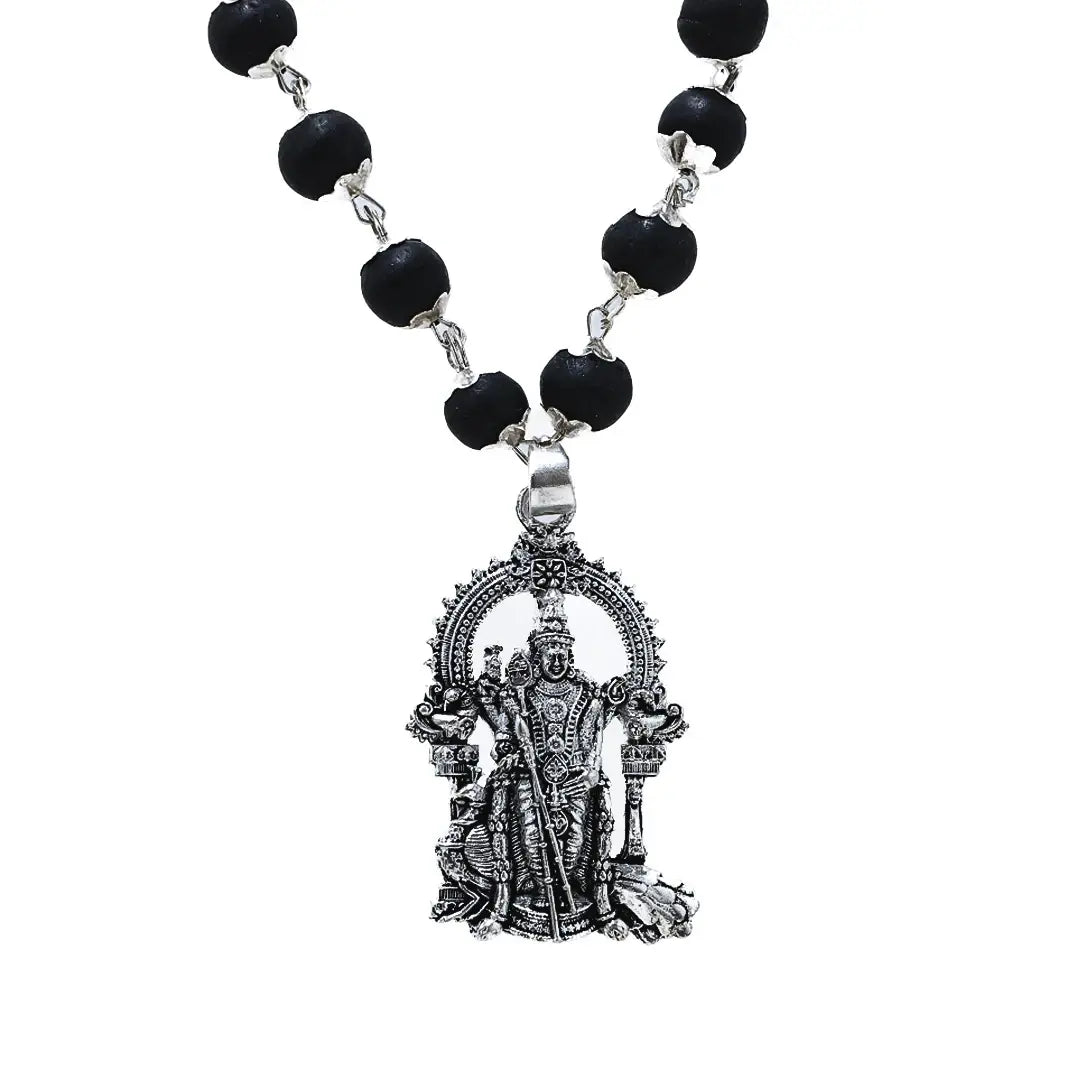 Silver Capped Lord Murugan Pendant
