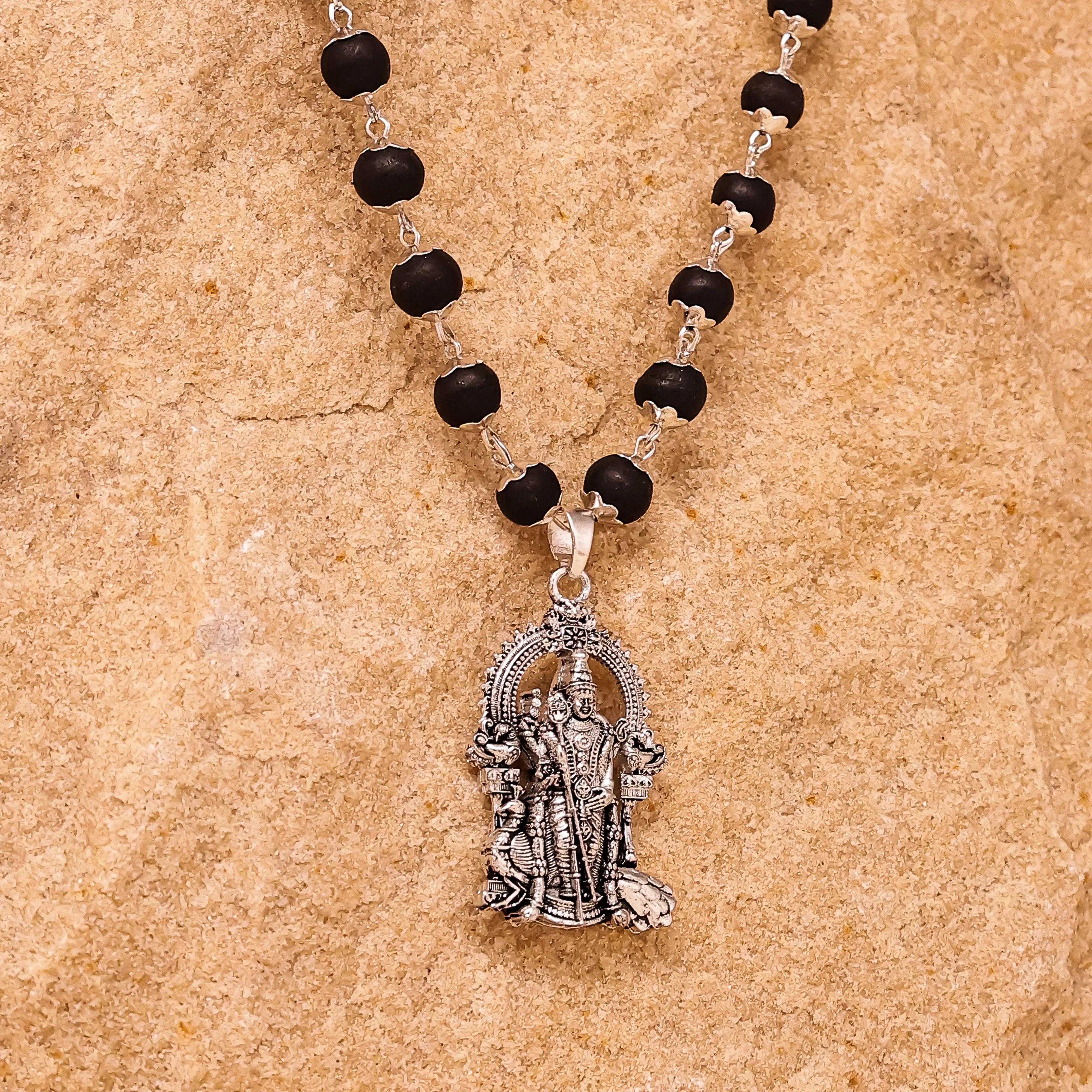 Silver Capped Lord Murugan Pendant