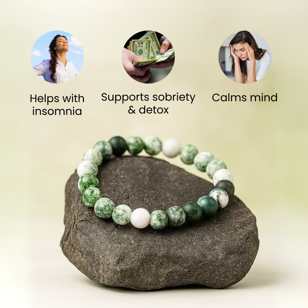 Tree Agate Stone Bracelet