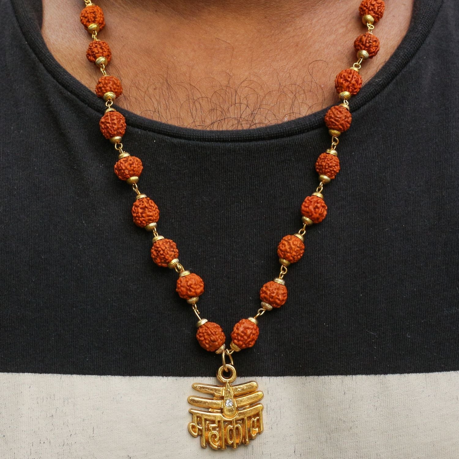 Gold Plated Rudraksha Mahakaal Necklace