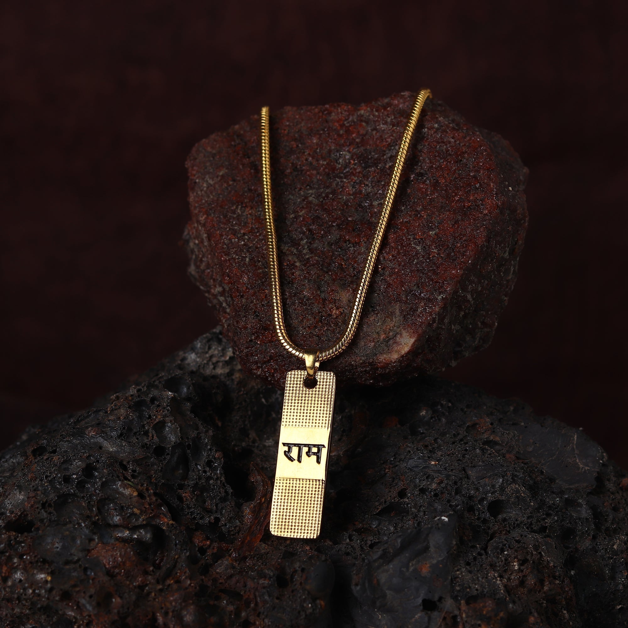 Gold Plated Ram Pendant With Chain