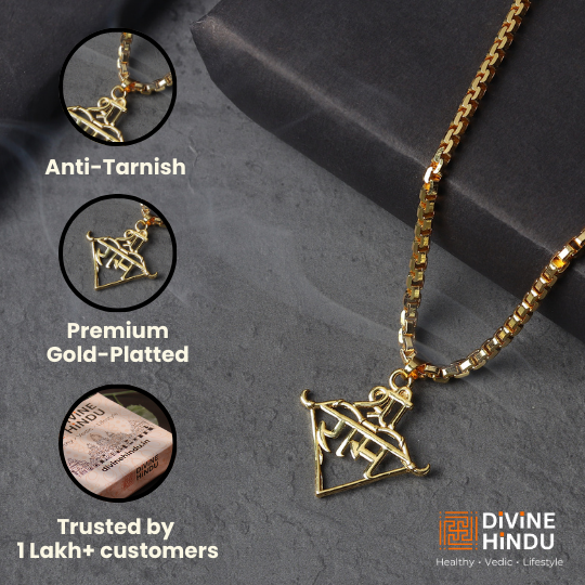 Gold Plated Ram Baan Dhanus Pendant Necklace