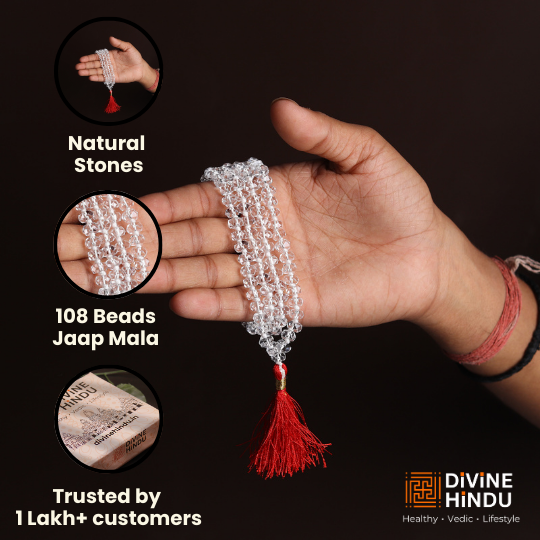 Sphatik Mala (Diamond Cut) 108 Beads